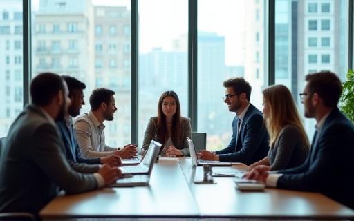 Réunion professionnelle en français au bureau